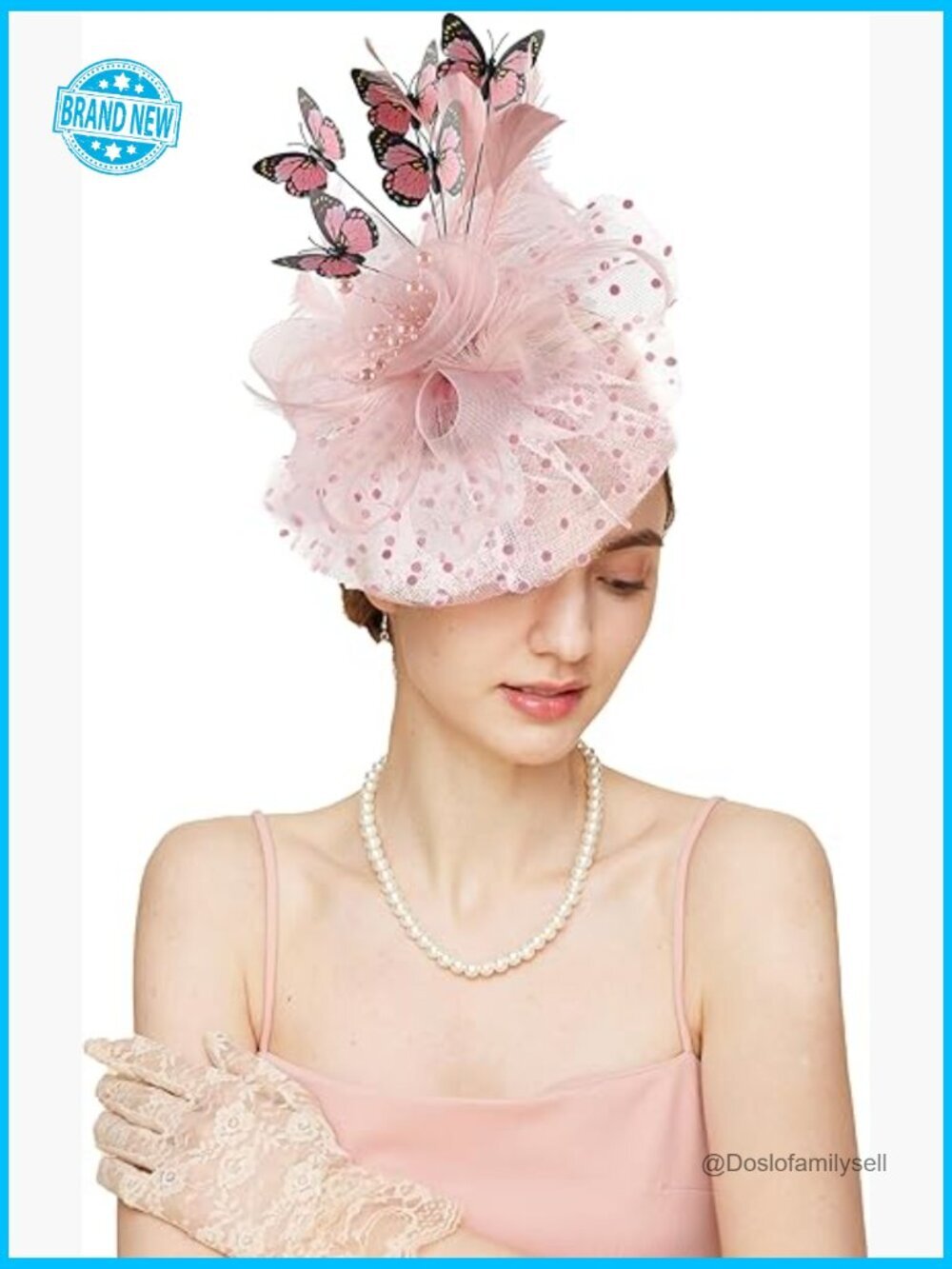 Butterfly Feather Fascinator Headband Floral Garden Party Wedding Hat